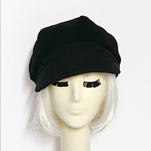 Black Wool Newsboy Hat